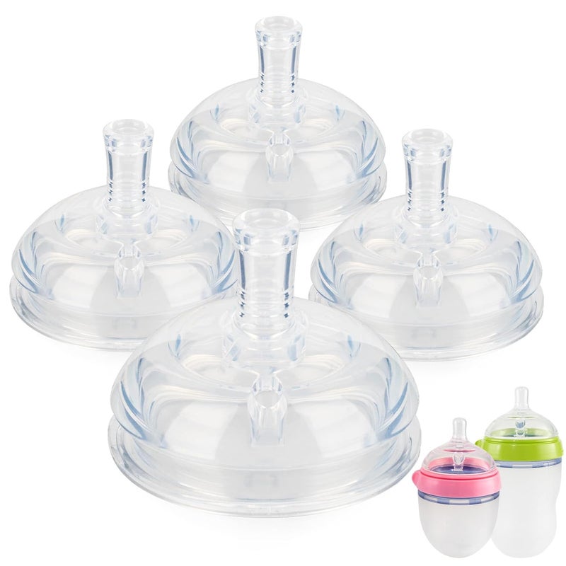 joyfeed Sippy Straw Cup Nipples for Comotomo Baby Bottles,Food Grade Silicone Straw Top，Variable Flow Soft Nipple，6m+,4-Count - Image 1